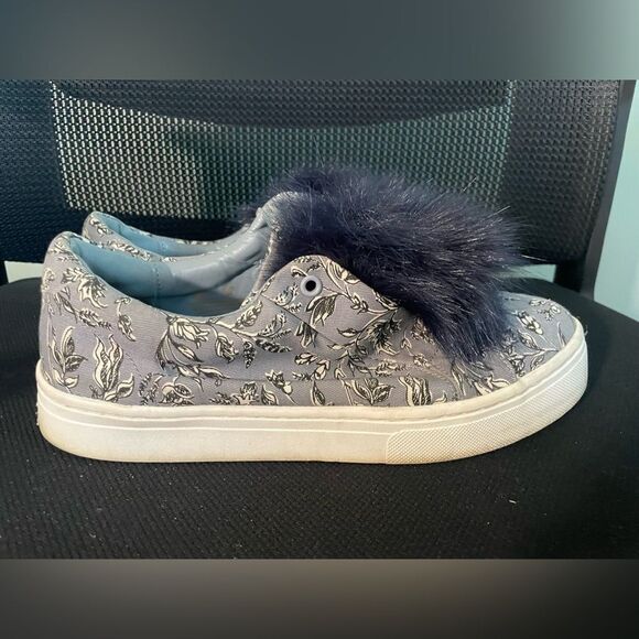 Sam Edelman Laya Blue Platform Pom Pom Floral Sneakers Size 8 - Picture 3 of 7